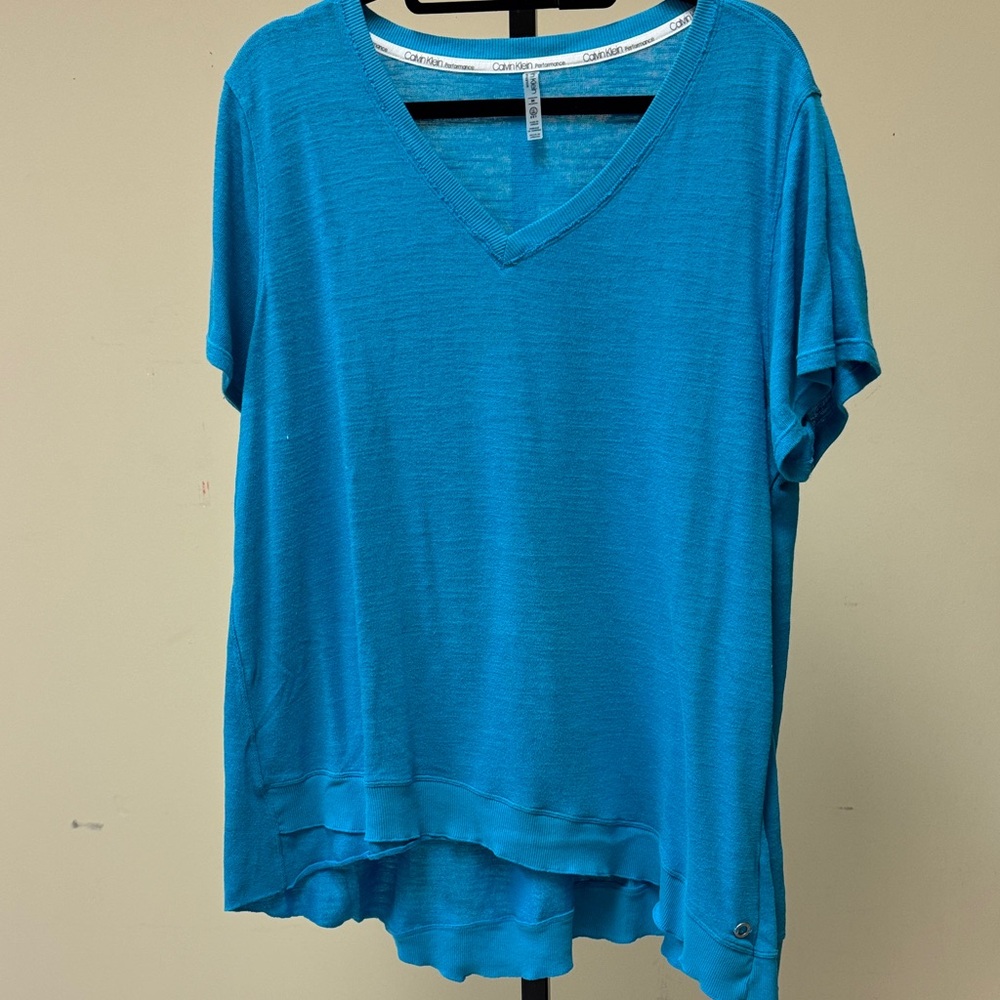 Calvin Klein Women's Blue Short Sleeve Top